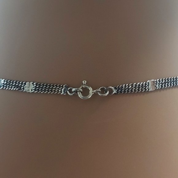 Vintage Rose Quartz Marcasite Teardrop Necklace - Picture 3 of 6